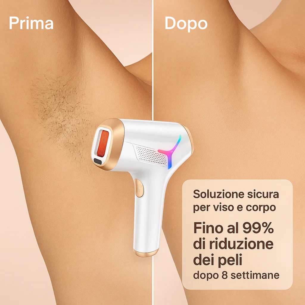 Epilatore Luce Pulsata 3in1 con Funzione Ghiaccio per Donna, Uomo, Corpo, Inguine, Viso
