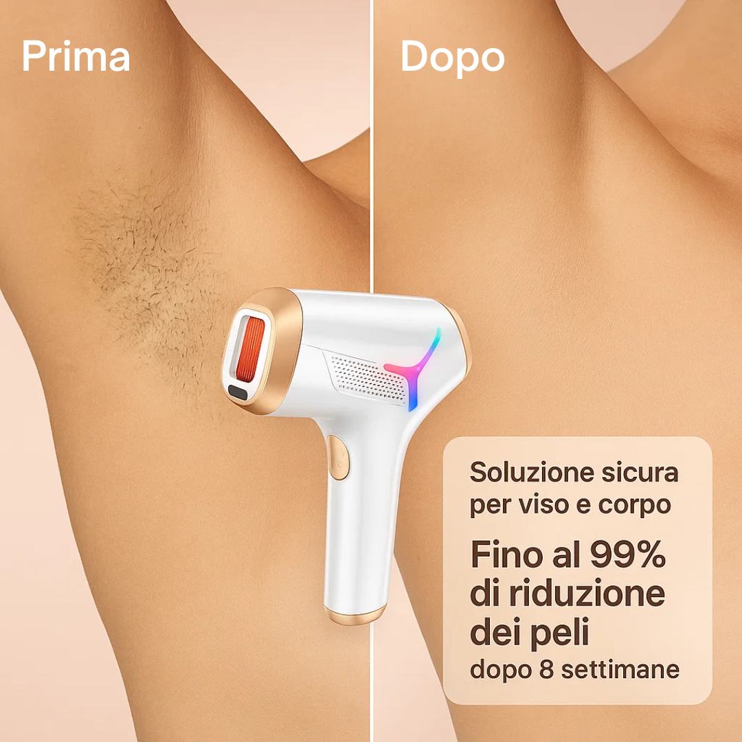 Epilatore Luce Pulsata 3in1 con Funzione Ghiaccio per Donna, Uomo, Corpo, Inguine, Viso